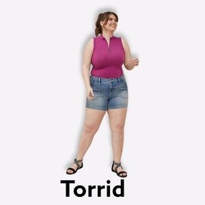 NEW! Torrid FOXY MOCK NECK ZIP UP TANK Sz 1x